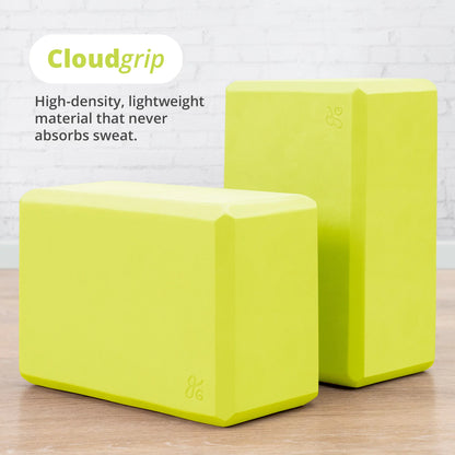 Premium Yoga Blocks; 2 Pack Set for Yoga, Pilates, and Meditation; Light Weight Blocks Made from High Quality Latex-Free Material That Is Non-Slip; Designed in St. Louis (Avocado Green)