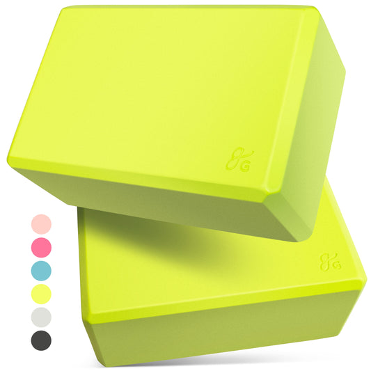 Premium Yoga Blocks; 2 Pack Set for Yoga, Pilates, and Meditation; Light Weight Blocks Made from High Quality Latex-Free Material That Is Non-Slip; Designed in St. Louis (Avocado Green)